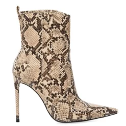 Women Ankle Boots Leather Python Print Pointed Toe Stiletto Heel High Heel Boots -UK Winter Shoes Sales 2023 202008241029390605298