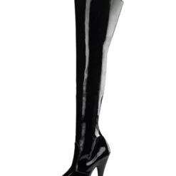 Pole Dance Shoes Sexy High Heel Boots Black Round Toe Black Stiletto Over The Knee Boots For Women Stripper Shoes