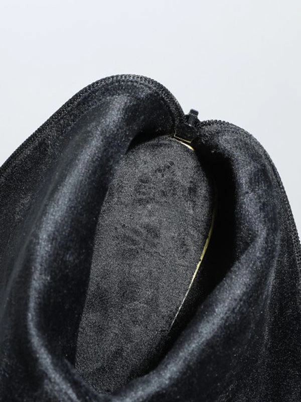 Women Knee-High Boots Leather White Pointed Toe Chunky Heel Knee Length Boots For Women 11 Women Knee-High Boots Leather White Pointed Toe Chunky Heel Knee Length Boots For Women - Image 9