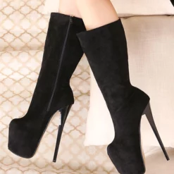 Sexy High Heel Boots Square Toe Zipper Leopard Print Stiletto Heel Street Wear Khaki Thigh Over The Knee Boots -UK Winter Shoes Sales 2023 202009301202075262976