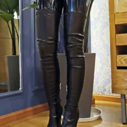 Women Sexy Boots Plus Size Pointed Toe Slip-On Stiletto Heel Black Thigh High Over The Knee Boots 13 Women Sexy Boots Plus Size Pointed Toe Slip-On Stiletto Heel Black Thigh High Over The Knee Boots -UK Winter Shoes Sales 2023 202103041434095615873
