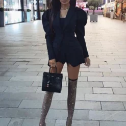 Sexy Fishnets Rhinestones Stiletto Heel Tigh High Boots Black -UK Winter Shoes Sales 2023 202105242154138357529