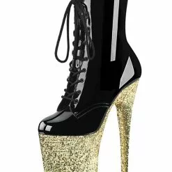 Pole Dance Shoes Women Sexy Boots Open Toe Zipper Sequins Stars Print Stiletto Heel Rave Club Thigh High Boots Blond Over The Knee Boots Stripper Shoes