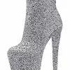 Pole Dance Shoes Sexy High Heel Boots Open Toe Zipper Sequins Stars Print Stiletto Heel Silver Rave Club Thigh High Boots Stripper Shoes -UK Winter Shoes Sales 2023 202106111416275398418