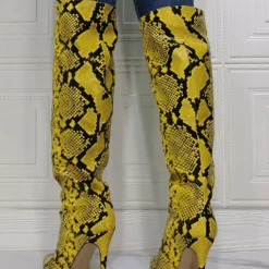 Women Knee High Boots Python Pointed Toe Stiletto Heel Sexy Heel Boots -UK Winter Shoes Sales 2023 202106221847450373593