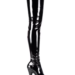 Pole Dance Shoes Women's Sexy Thigh High Heel Boots Stretch Platform Stiletto Heel Stripper Shoes In Black -UK Winter Shoes Sales 2023 202107071722240816675