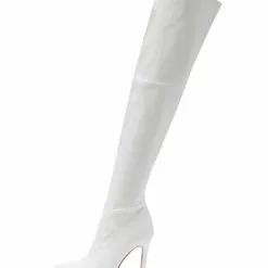 Women Stiletto Heel PU Leather Over The Knee Black Thigh High Boots In -UK Winter Shoes Sales 2023 202107271626110221482