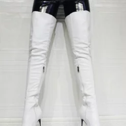 Women's White Thigh High Heel Boots -UK Winter Shoes Sales 2023 202107281905414338543