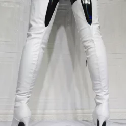 Women's White Thigh High Heel Boots -UK Winter Shoes Sales 2023 20210728190542915868