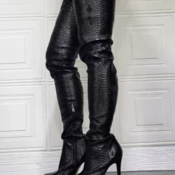 Women's Animal Print Platform Thigh High Heel Boots -UK Winter Shoes Sales 2023 202107281905539379052