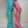 Women's Two Tone Thigh High Heel Boots In Patent Leather 2 Women's Two Tone Thigh High Heel Boots In Patent Leather -UK Winter Shoes Sales 2023 202107281907332671655