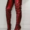 Women's Stiletto Heel Thigh High Boots In Burgundy Patent Bright Leather 1 Women's Stiletto Heel Thigh High Boots In Burgundy Patent Bright Leather -UK Winter Shoes Sales 2023 202107281907376889011