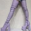 Women's Platform Over The Knee Boots Sexy Platform Block Heel Thigh High Boots In Purple -UK Winter Shoes Sales 2023 202107281907399601998
