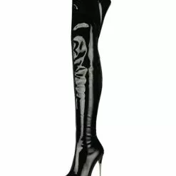 Women's Patent Leather Thigh High Heel Boots Bright Leather -UK Winter Shoes Sales 2023 202108171814048445577