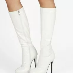 Women's Platform Stiletto Heel Knee High Boots Patent Leather 17 Women's Platform Stiletto Heel Knee High Boots Patent Leather -UK Winter Shoes Sales 2023 20210817181617907754