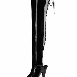 Pole Dance Shoes Women's Sexy Slingback Exotic Heels Lace Up Tigh High Heel Boots