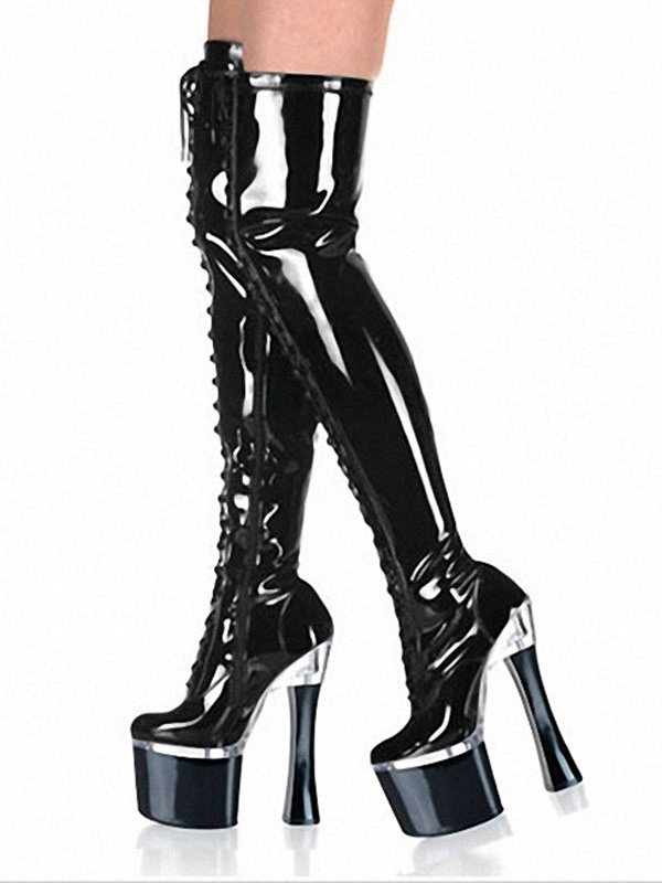 Pole Dance Shoes Women's Sexy Platform Chunky Heel Thigh High Boots 4 Pole Dance Shoes Women's Sexy Platform Chunky Heel Thigh High Boots - Image 2