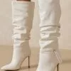 Women's Slouch Knee High Stiletto Heel Boots -UK Winter Shoes Sales 2023 202109261524295331948
