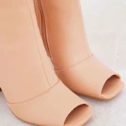 Women's Wide Calf Boots Peep Toe Chunky Heel Knee High Boots -UK Winter Shoes Sales 2023 202109261524376227993