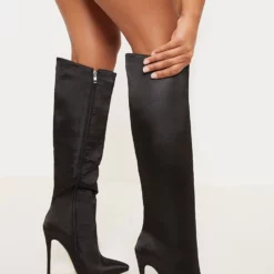 Women's High Heel Boots Pink Pointed Toe Stiletto Heel Knee High Boots -UK Winter Shoes Sales 2023 202109261525463754117