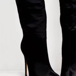 Women's High Heel Boots Pink Pointed Toe Stiletto Heel Knee High Boots -UK Winter Shoes Sales 2023 2021092615254700752