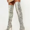 Women's Snakeskin Chunky Heel Thigh High Boots Grey 1 Women's Snakeskin Chunky Heel Thigh High Boots Grey -UK Winter Shoes Sales 2023 202109261525524543452