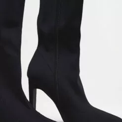 Women's Black Chunky Heel Thigh High Boots 9 Women's Black Chunky Heel Thigh High Boots -UK Winter Shoes Sales 2023 202109261525538478145