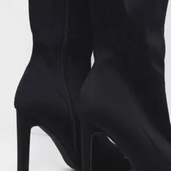 Women's Black Chunky Heel Thigh High Boots 8 Women's Black Chunky Heel Thigh High Boots -UK Winter Shoes Sales 2023 202109261525541692864