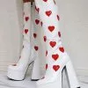 Women Boots Heat Pattern Plus Size Platform Round Toe Chunky Heel White Knee High Boots 2 Women Boots Heat Pattern Plus Size Platform Round Toe Chunky Heel White Knee High Boots -UK Winter Shoes Sales 2023 202110111346335783472