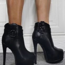 Women Booties Platform Stiletto Heel Geometric Round Toe Platform High Tops Black Ankle Boots 11 Women Booties Platform Stiletto Heel Geometric Round Toe Platform High Tops Black Ankle Boots -UK Winter Shoes Sales 2023 202110111346568885935