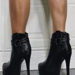 Women Booties Platform Stiletto Heel Geometric Round Toe Platform High Tops Black Ankle Boots 12 Women Booties Platform Stiletto Heel Geometric Round Toe Platform High Tops Black Ankle Boots -UK Winter Shoes Sales 2023 20211011134657240842