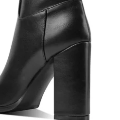 Women Boots Chunky Heel PU Leather Black Knee High Boots 11 Women Boots Chunky Heel PU Leather Black Knee High Boots -UK Winter Shoes Sales 2023 202110121445238221999