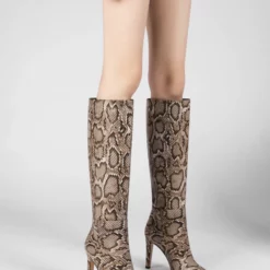 Women Boots Peach Pink Pointed Toe Stiletto Heel Knee High Boots -UK Winter Shoes Sales 2023 202110121523202617461