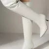Women Over The Knee Boots Stiletto Heel Pointed Toe PU Leather Eric White Thigh High Boots -UK Winter Shoes Sales 2023 20211012152321210429