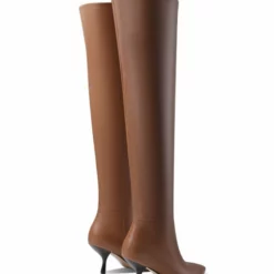 Women Over The Knee Boots Stiletto Heel Pointed Toe PU Leather Eric White Thigh High Boots -UK Winter Shoes Sales 2023 202110121523230244556
