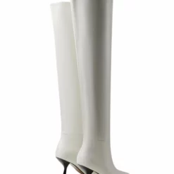 Women Over The Knee Boots Stiletto Heel Pointed Toe PU Leather Eric White Thigh High Boots -UK Winter Shoes Sales 2023 202110121523235494544