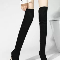 Women Over The Knee Boots Stiletto Heel Pointed Toe PU Leather Red Thigh High Boots -UK Winter Shoes Sales 2023 202110161543153576246