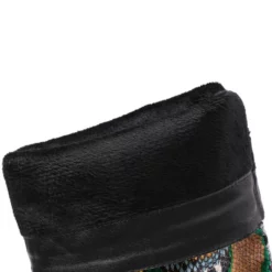 Women Boots Pointed Toe Chunky Heel PU Leather Green Knee High Boots -UK Winter Shoes Sales 2023 202110161543313554767