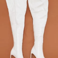 Women Over The Knee Boots Chunky Heel Pointed Toe PU Leather White Thigh High Boots -UK Winter Shoes Sales 2023 202110181708141194913