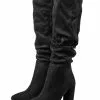 Women Boots Chunky Heel Pointed Toe Micro Suede Martin Boots Knee High Boots -UK Winter Shoes Sales 2023 202110271509016841001