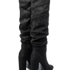 Women Boots Chunky Heel Pointed Toe Micro Suede Martin Boots Knee High Boots -UK Winter Shoes Sales 2023 20211027150902007890