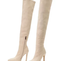 Women Thigh High Boots Stiletto Heel Pointed Toe Micro Suede Upper Burgundy Over The Knee Boots 15 Women Thigh High Boots Stiletto Heel Pointed Toe Micro Suede Upper Burgundy Over The Knee Boots -UK Winter Shoes Sales 2023 202111181524258675167