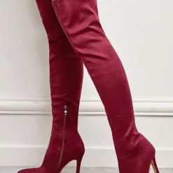 Women Thigh High Boots Stiletto Heel Pointed Toe Micro Suede Upper Burgundy Over The Knee Boots 13 Women Thigh High Boots Stiletto Heel Pointed Toe Micro Suede Upper Burgundy Over The Knee Boots -UK Winter Shoes Sales 2023 202111181524266454071