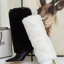 Women Boots Stiletto Heel Pointed Toe Black Knee-High Boots -UK Winter Shoes Sales 2023 202112061803491295773