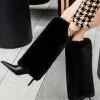 Women Boots Stiletto Heel Pointed Toe Black Knee-High Boots -UK Winter Shoes Sales 2023 202112061803502687717