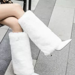 Women Boots Stiletto Heel Pointed Toe Black Knee-High Boots -UK Winter Shoes Sales 2023 202112061803543244661