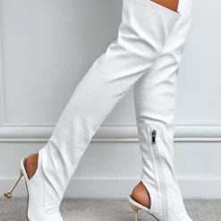 Women Over The Knee Boots Stiletto Heel Pointed Toe Platform Black Thigh High Boots -UK Winter Shoes Sales 2023 202201061405229899003