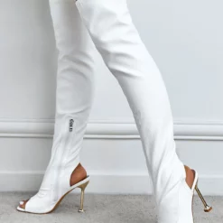 Women Over The Knee Boots Stiletto Heel Pointed Toe Platform Black Thigh High Boots -UK Winter Shoes Sales 2023 202201061405236482954