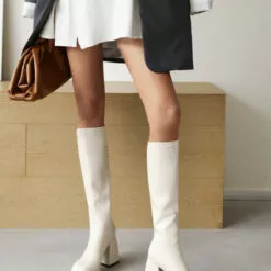 Women's Block Heel Platform Knee-High Boots Square Toe -UK Winter Shoes Sales 2023 202202231404240551988