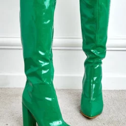 Women's Knee High Boots Chunky Heel Pointy Toe